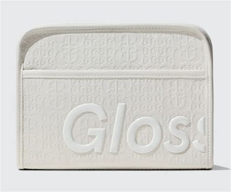 glossier white make up bag